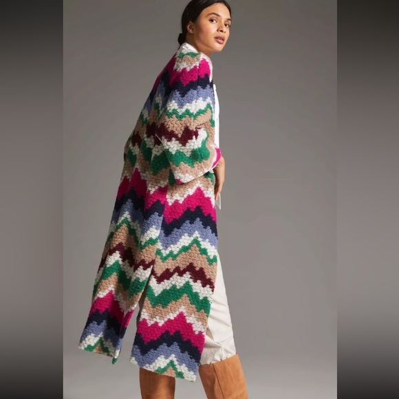 NWT Anthropologie Vilagallo Chevron Duster One Size A645